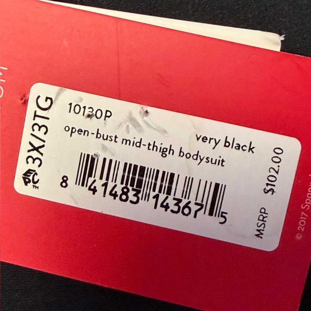 NEW SPANX Sculpt OnCore Open Bust Mid Thigh Bodysuit Black Shapewear Size 3X - Picture 15 of 15